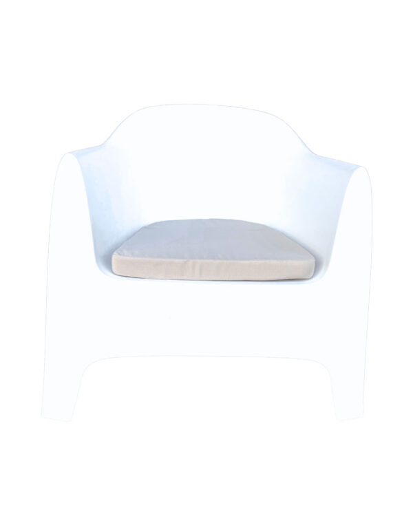 Fauteuil Solid Blanc Assise Beige